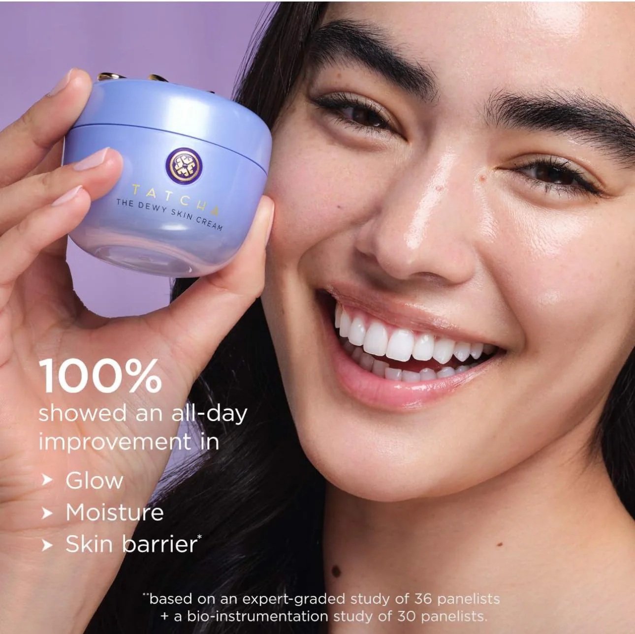 Tatcha Dewy Skin & Lips Hydrating Ritual Set, Travel Rice Wash, Full Size Dewy Skin Cream, Wisteria Lip Mask ($119 Value) - Image 7