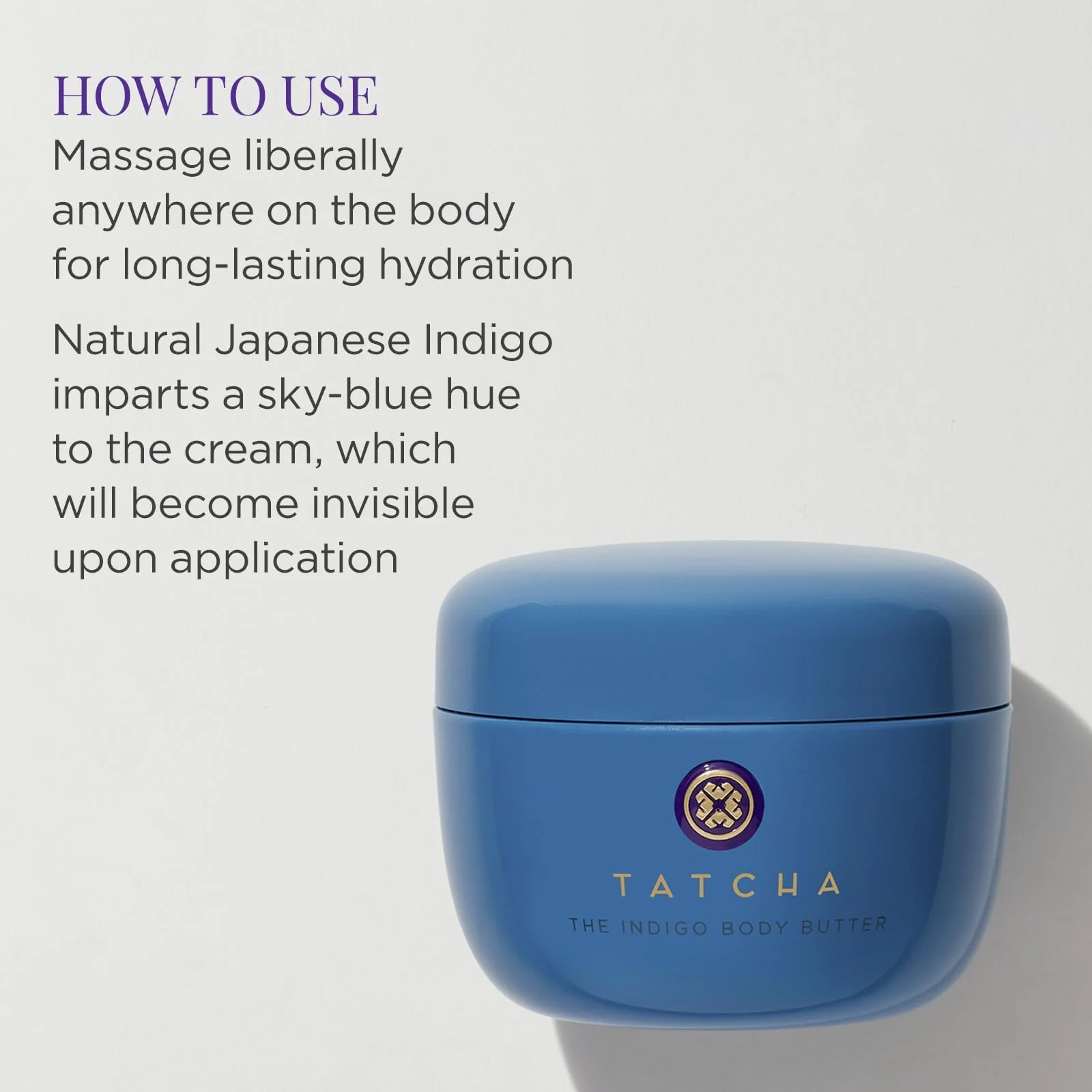 TATCHA The Indigo Body Butter | Soothing Silk Body Cream for Skin Dryness & Eczema, 200 ml | 6.8 oz - Image 3
