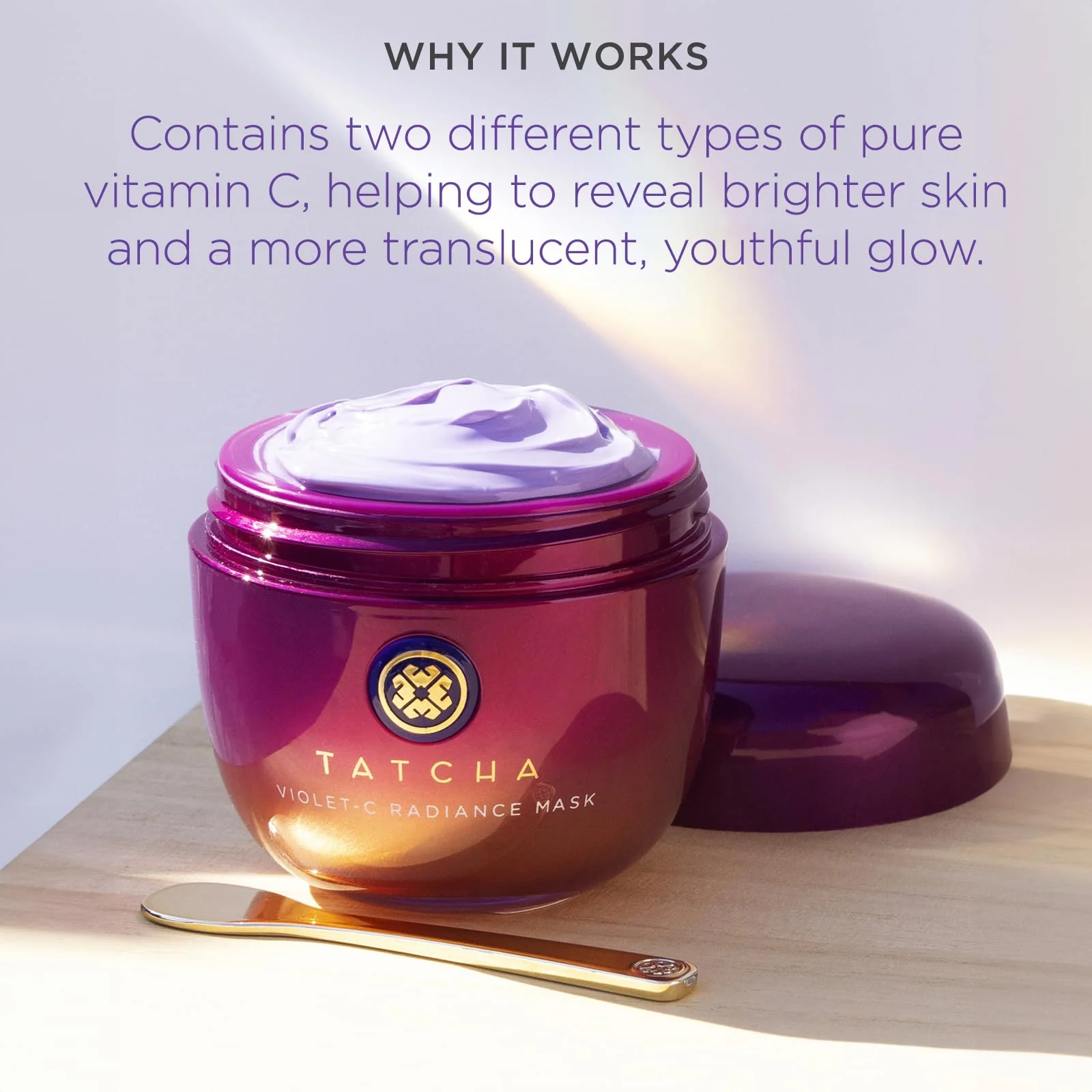 TATCHA The Violet-C Radiance Mask: Creamy Firming Mask with Vitamin C for Soft, Glowing Skin (50 ml / 1.7 oz) - Image 5