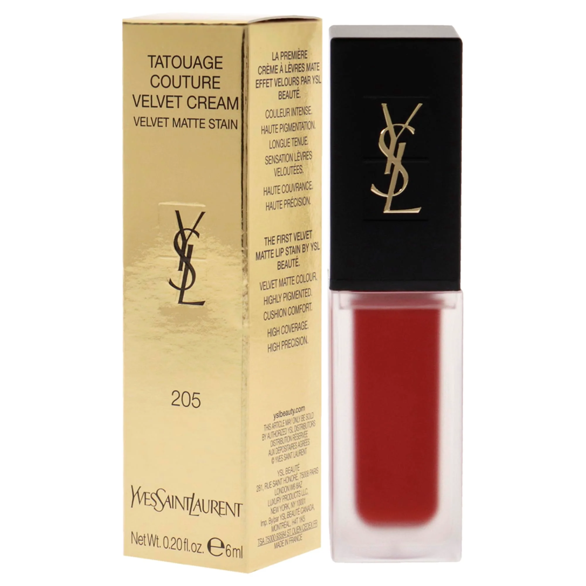 Tatouage Couture Velvet Matte Cream - 205 Rouge Clique by Yves Saint Laurent for Women - 0.2 oz Lipstick - Image 4