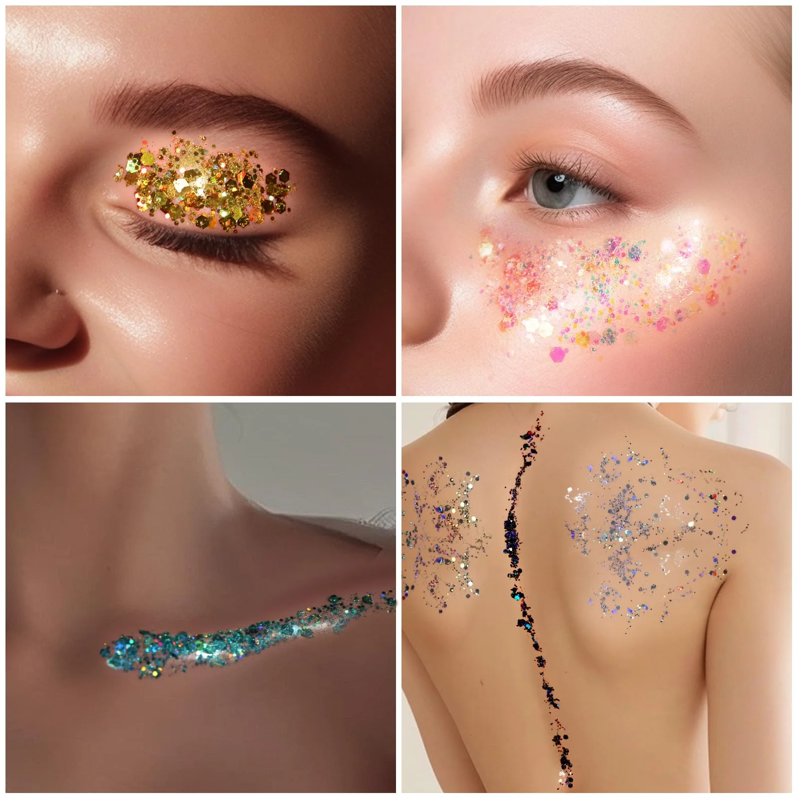 Teenitor Body Glitter Face Glitter Makeup Festival Glitter, 12 Colors Face and Body Glitter Gel, Hair Glitter Gel, Body Makeup - Image 4