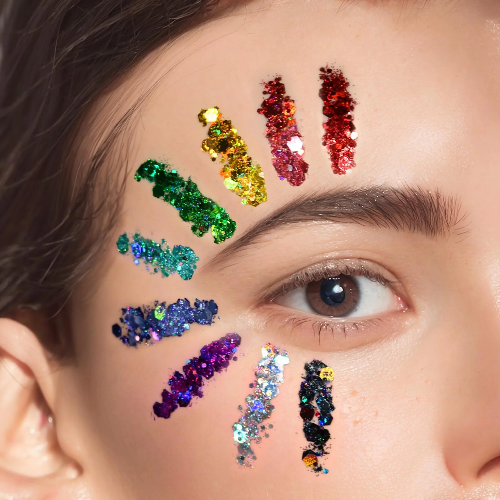 Teenitor Body Glitter Face Glitter Makeup Festival Glitter, 12 Colors Face and Body Glitter Gel, Hair Glitter Gel, Body Makeup - Image 7