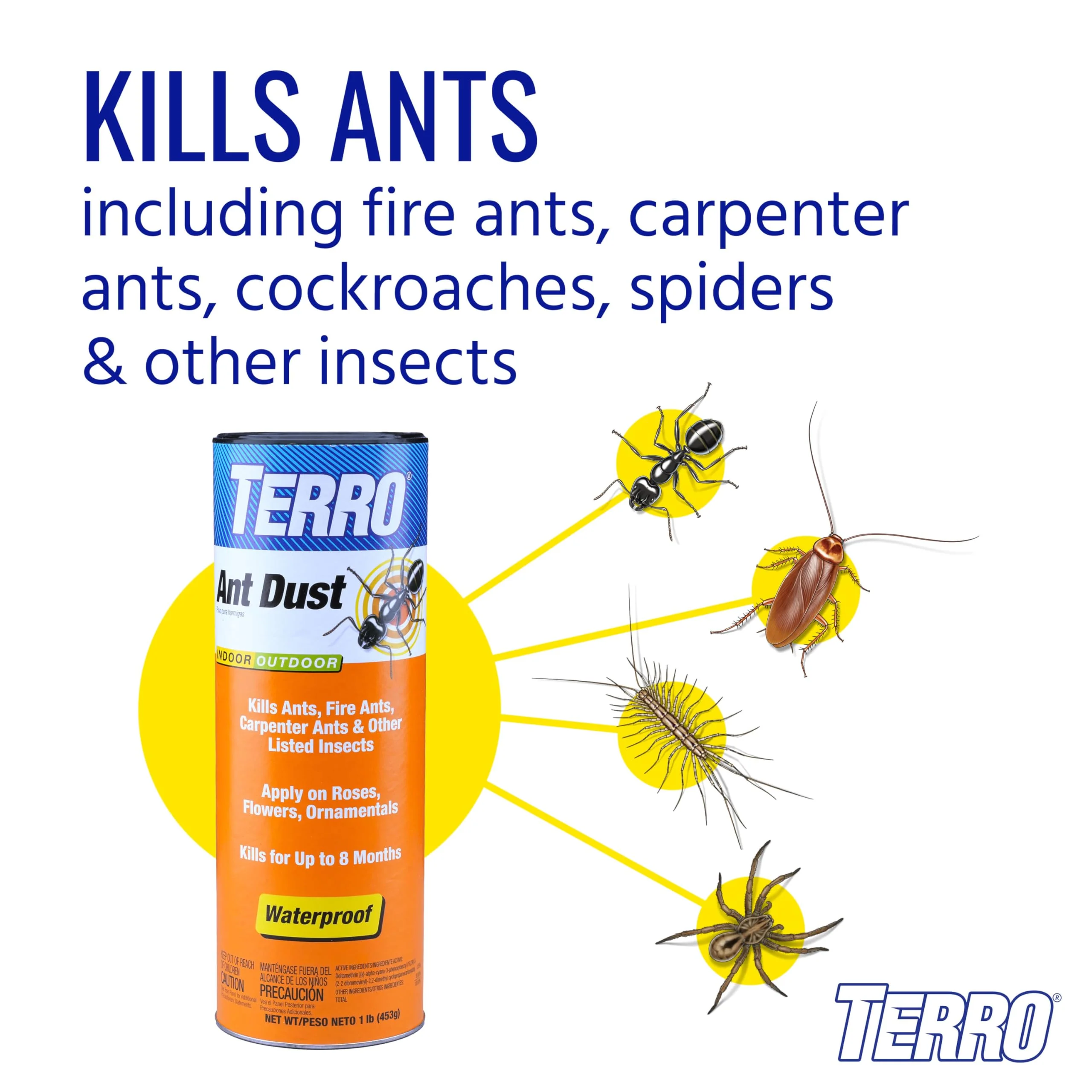 TERRO Ant Dust Powder Killer for Indoors and Outdoors - Kills Ants, Fire Ants, Roaches, Spiders, and Other Insects - T600 - Up to 8 Months Protection - Easy to Use - Image 12
