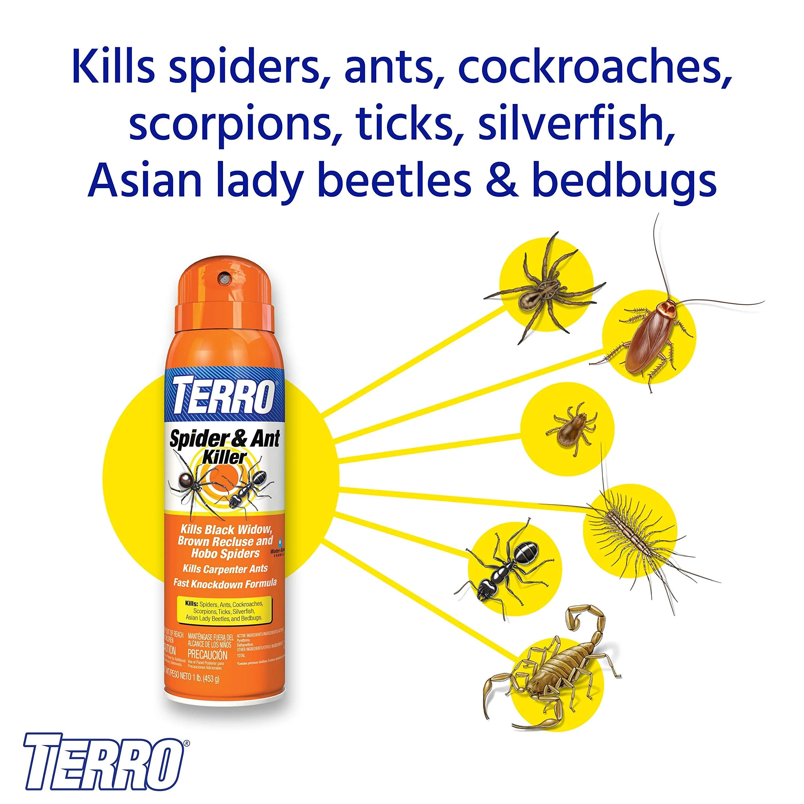 TERRO T2302-6 Spider Killer Spray for Indoors and Outdoors - Kills Spiders, Ants, Roaches, Scorpions, Ticks, Silverfish, and Other Insects - Image 7