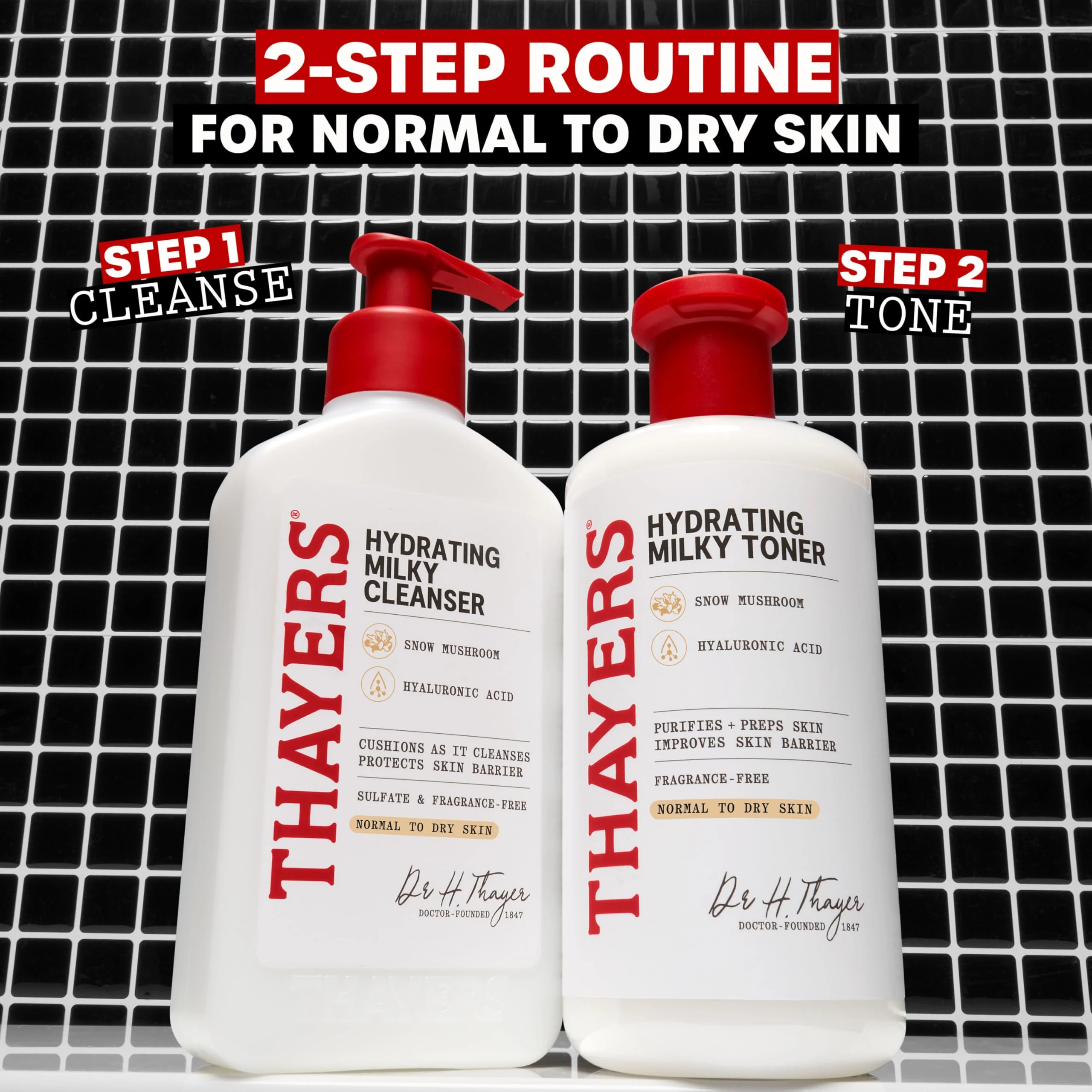 THAYERS Milky Face Toner Skin Care with Snow Mushroom Tremella and Hyaluronic Acid, Natural Gentle Facial Toner, for Dry and Sensitive Skin, 355mL - Image 3