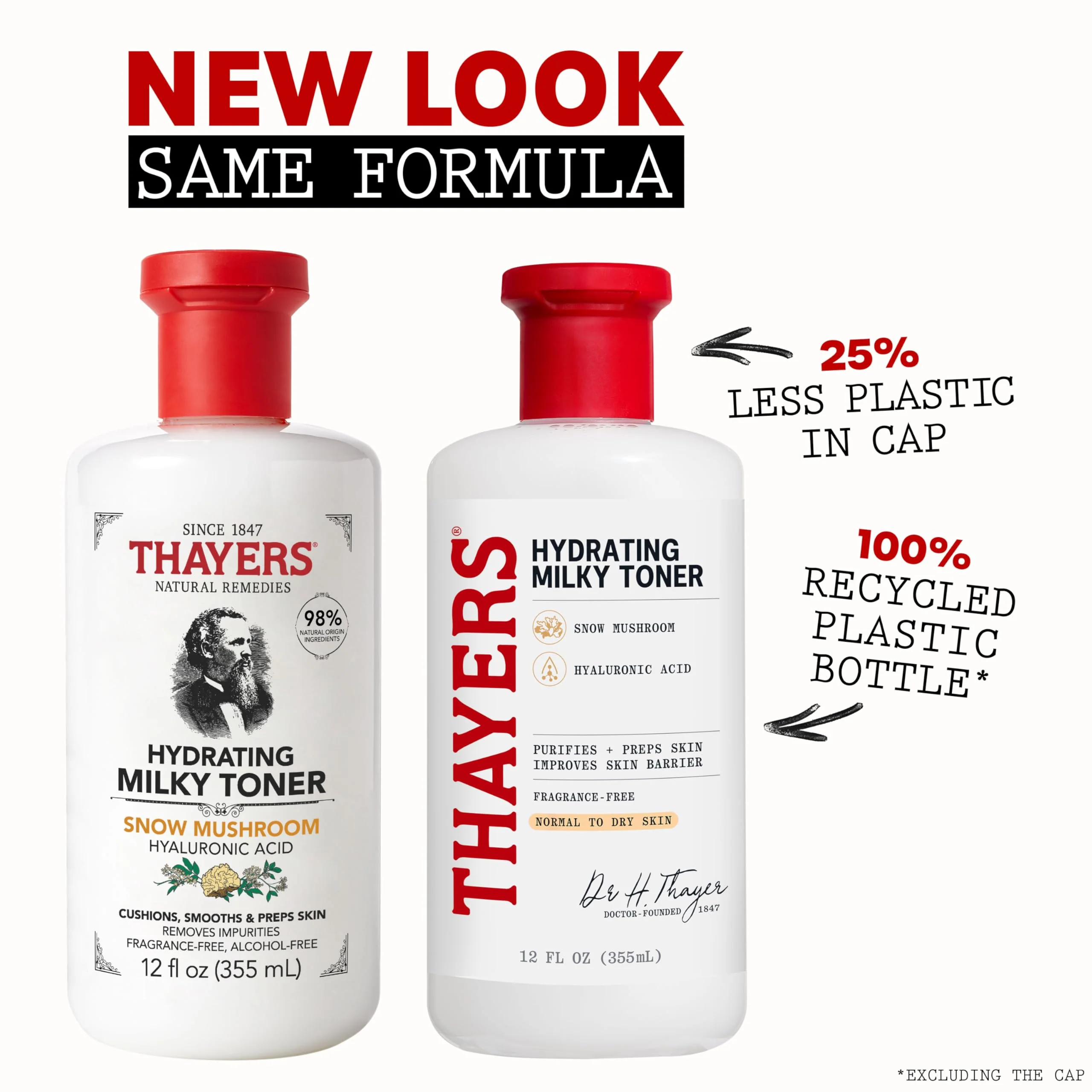 THAYERS Milky Face Toner Skin Care with Snow Mushroom Tremella and Hyaluronic Acid, Natural Gentle Facial Toner, for Dry and Sensitive Skin, 355mL - Image 8