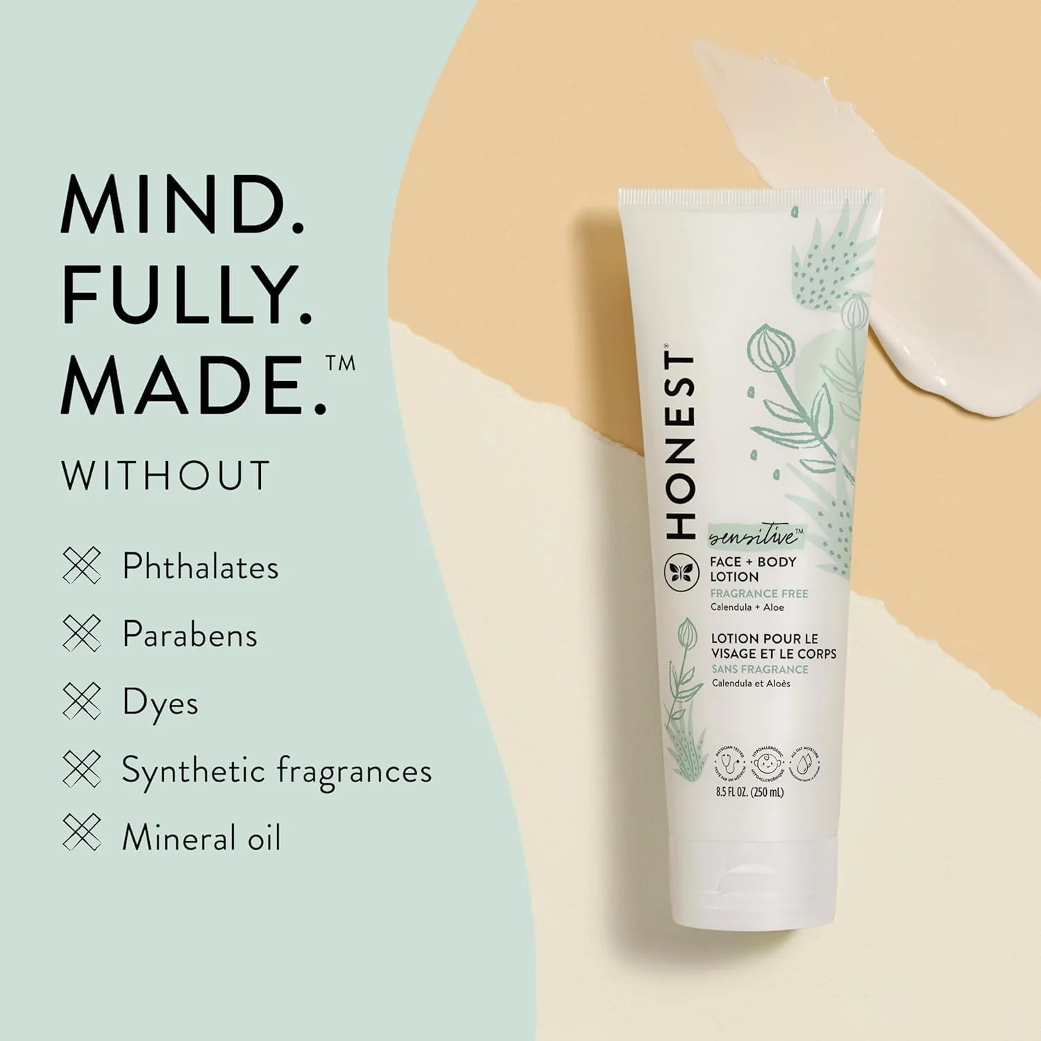 The Honest Company Hydrating Face and Body Lotion, Fast Absorbing, Naturally Derived, Hypoallergenic, Fragrance-Free, Sensitive, 8.5 fl oz - Image 5