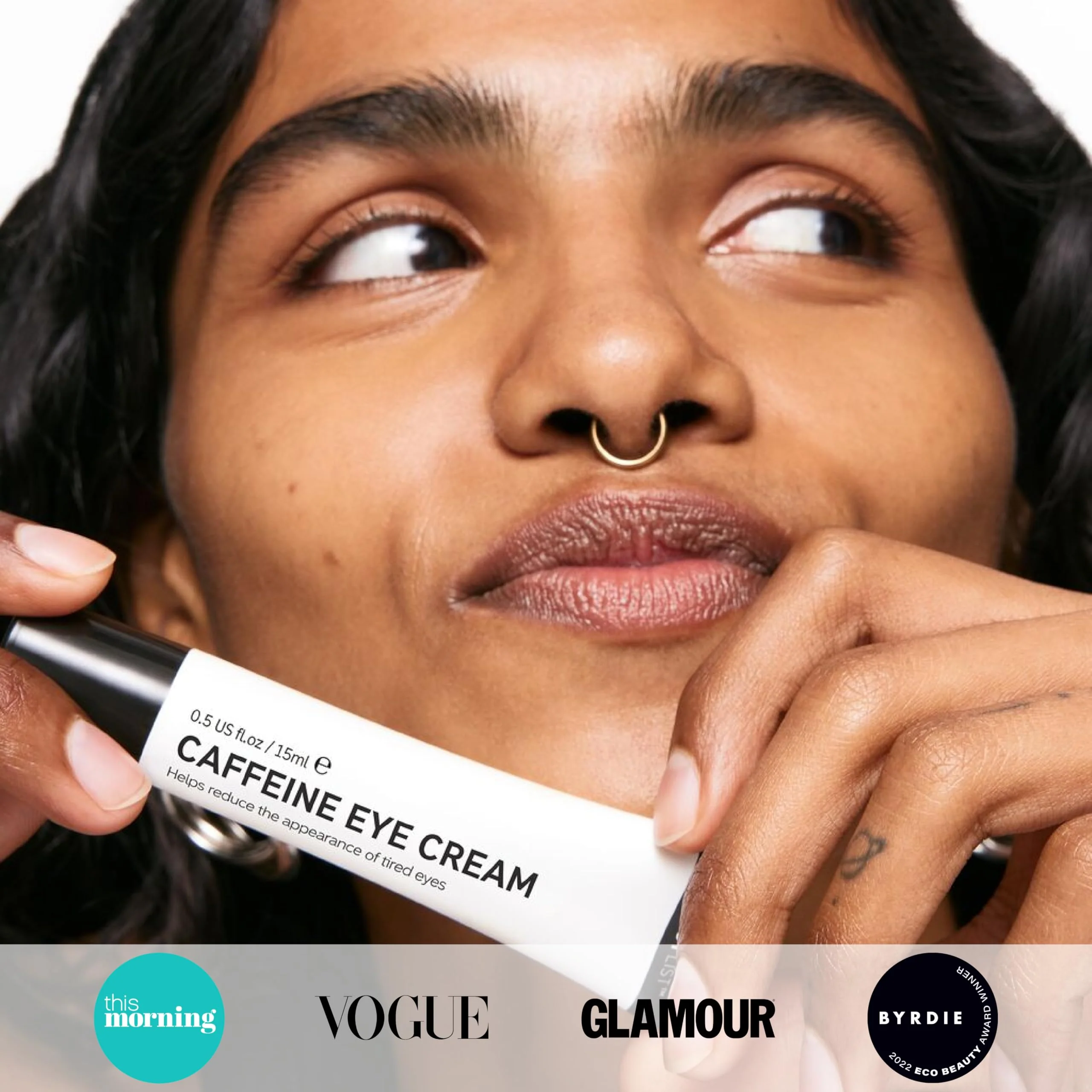 The INKEY List Caffeine Eye Cream Duo, Reduce Eye Puffiness and Dark Circle, Blur Fine Lines, 0.5 fl oz (2 Pack) - Image 2