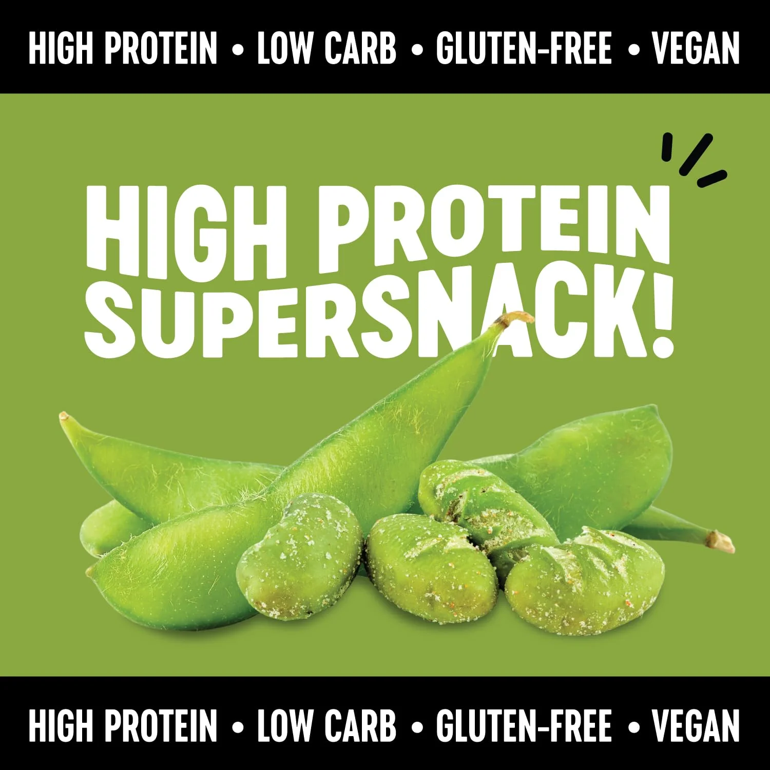 The Only Bean Crunchy Roasted Edamame Snacks (Wasabi Soy Sauce), Healthy High Protein Snacks, Low Carb, Keto Friendly, Gluten Free, Vegan, Lunch, Office, Adults and Kids, 0.9 Ounce (Pack of 10) - Image 4
