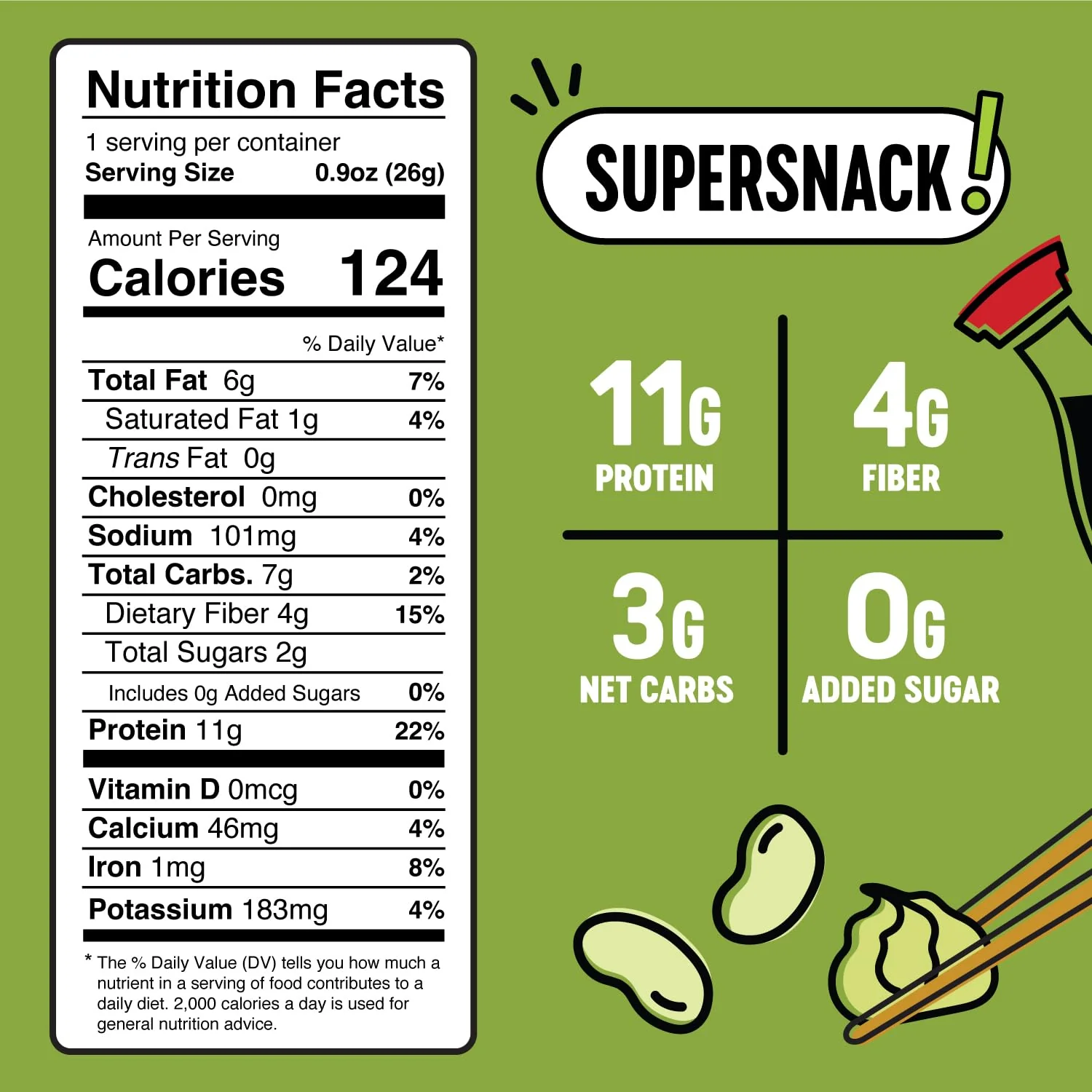 The Only Bean Crunchy Roasted Edamame Snacks (Wasabi Soy Sauce), Healthy High Protein Snacks, Low Carb, Keto Friendly, Gluten Free, Vegan, Lunch, Office, Adults and Kids, 0.9 Ounce (Pack of 10) - Image 5