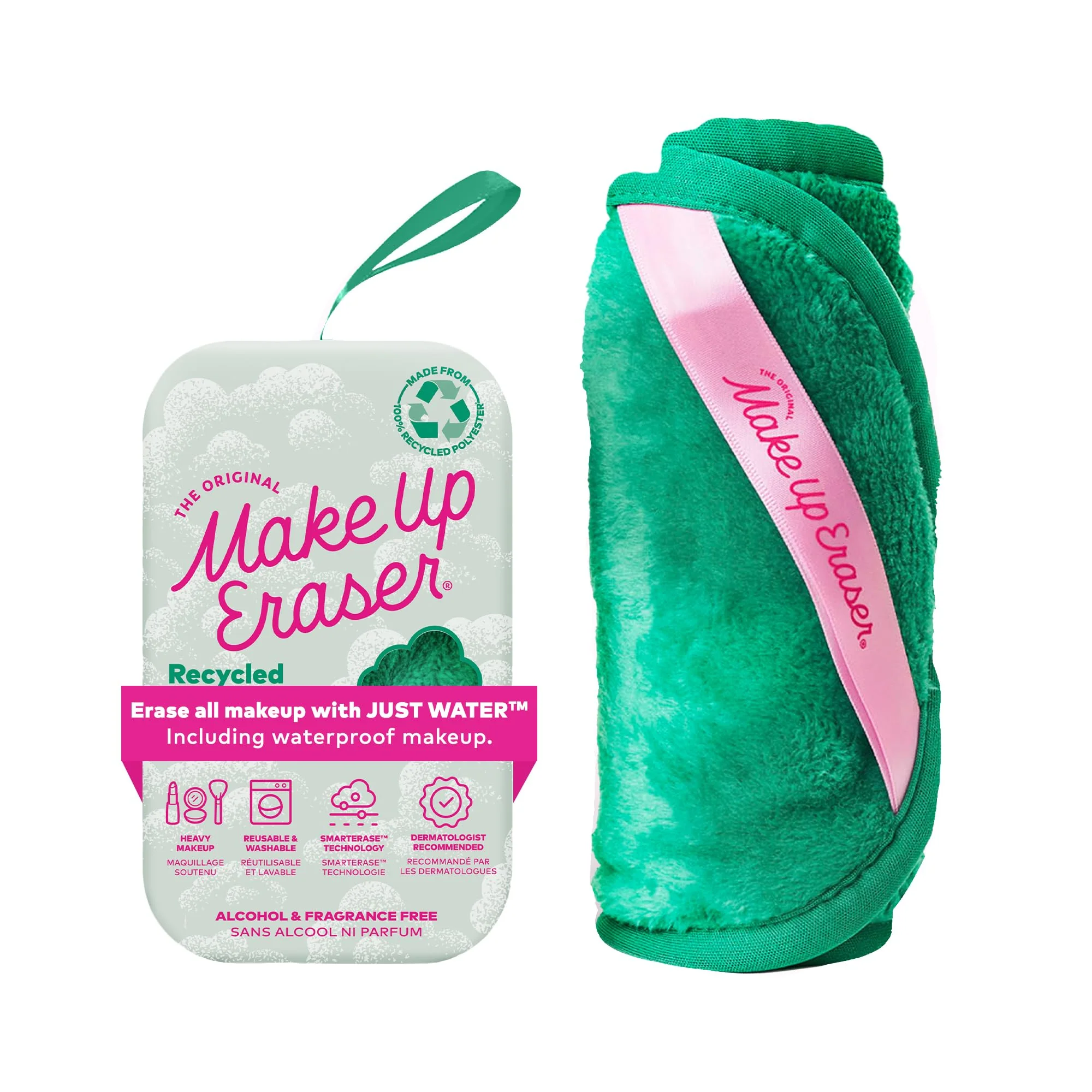 The Original MakeUp Eraser PRO, Effortlessly Remove All Makeup Using Only Water, Including Waterproof Mascara, Eyeliner, Foundation, Lipstick, Sunscreen,and More! Green, 1ct.
