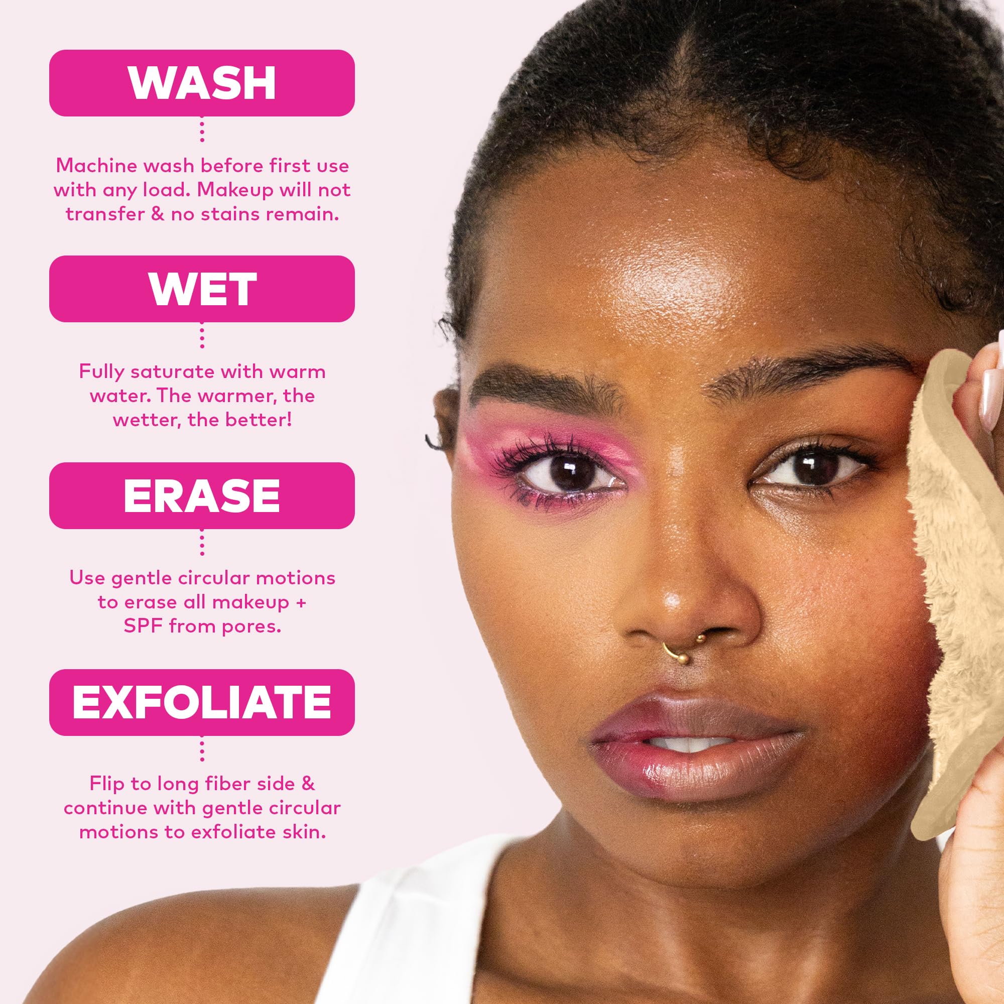 The Original MakeUp Eraser PRO, Effortlessly Remove All Makeup Using Only Water, Including Waterproof Mascara, Eyeliner, Foundation, Lipstick, Sunscreen,and More! Leopard, 1ct. - Image 3