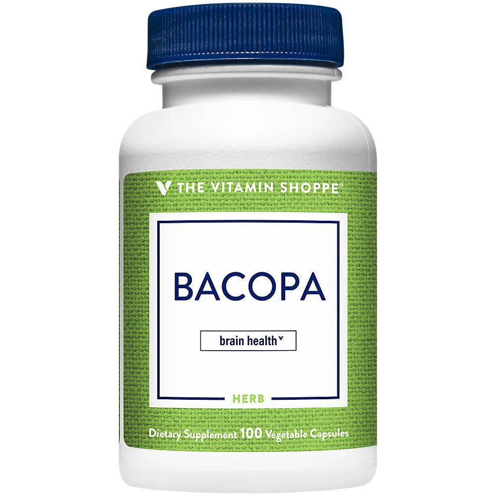 The Vitamin Shoppe Bacopa 500MG (Bacopa Monnieri), Clinically Studied Ingredient, Herbal Brain Support Supplement, Once Daily (100 Capsules) - Image 2