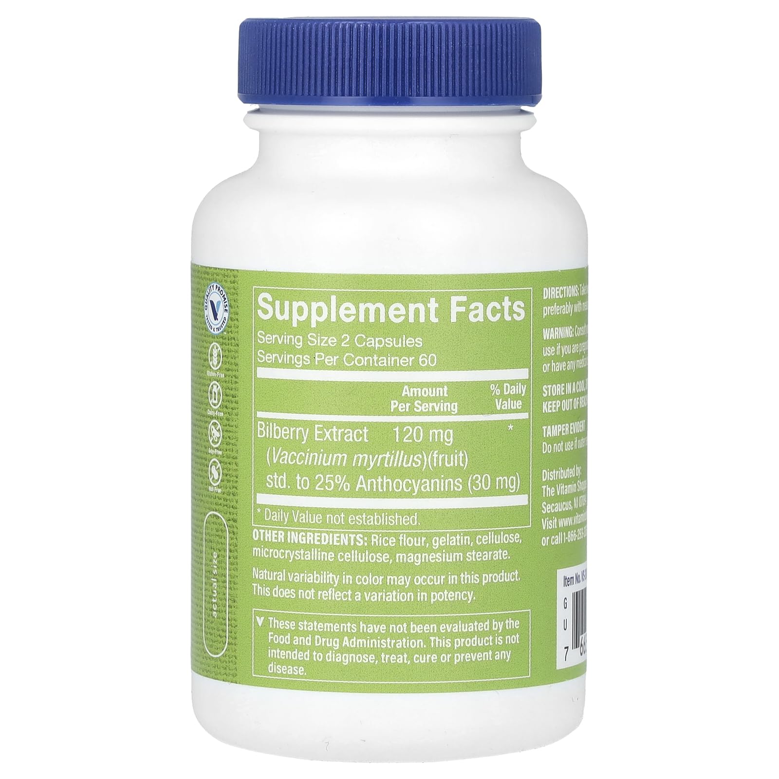 The Vitamin Shoppe Bilberry Extract 120MG, Antioxidant That Promotes (120 Capsules) - Image 3