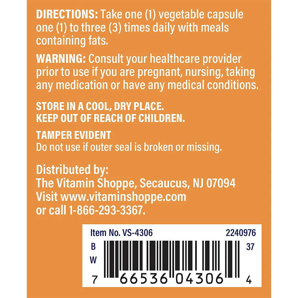 The Vitamin Shoppe Bile (Bovine) Supports Digestion Healthy Fat (100 Capsules) - Image 2