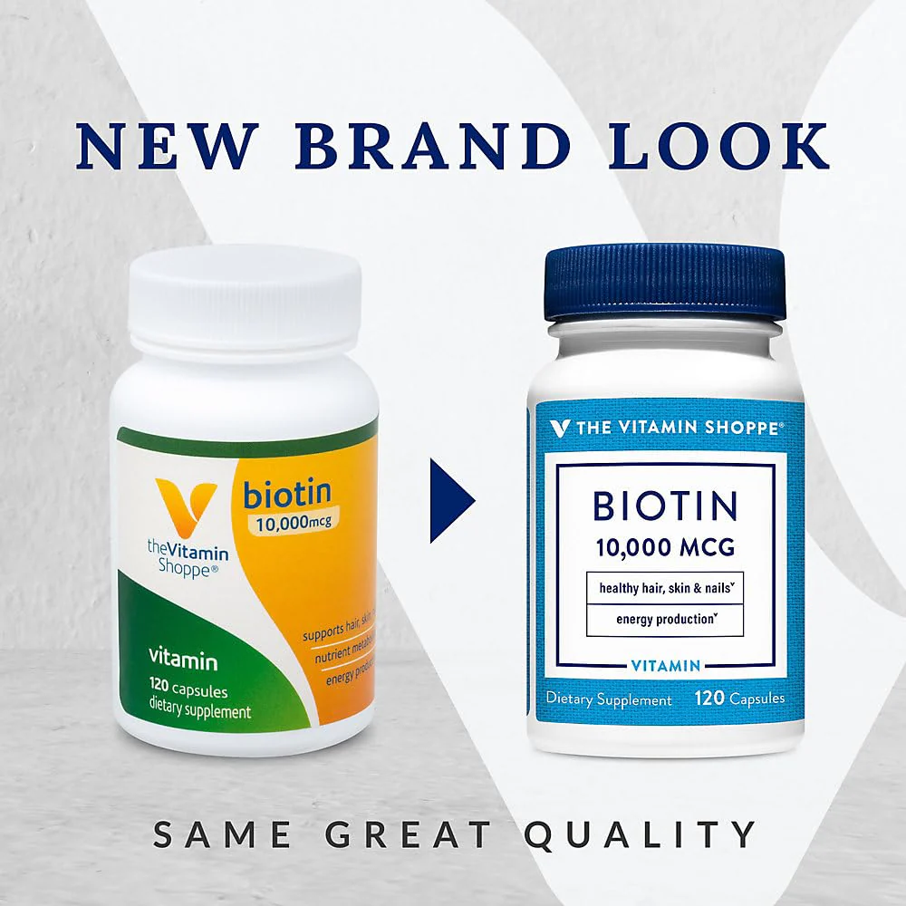 The Vitamin Shoppe Biotin 1,000MCG - Hair Growth, Skin Health & Nail Strength Support, High Potency B Vitamin (120 Capsules) - Image 5