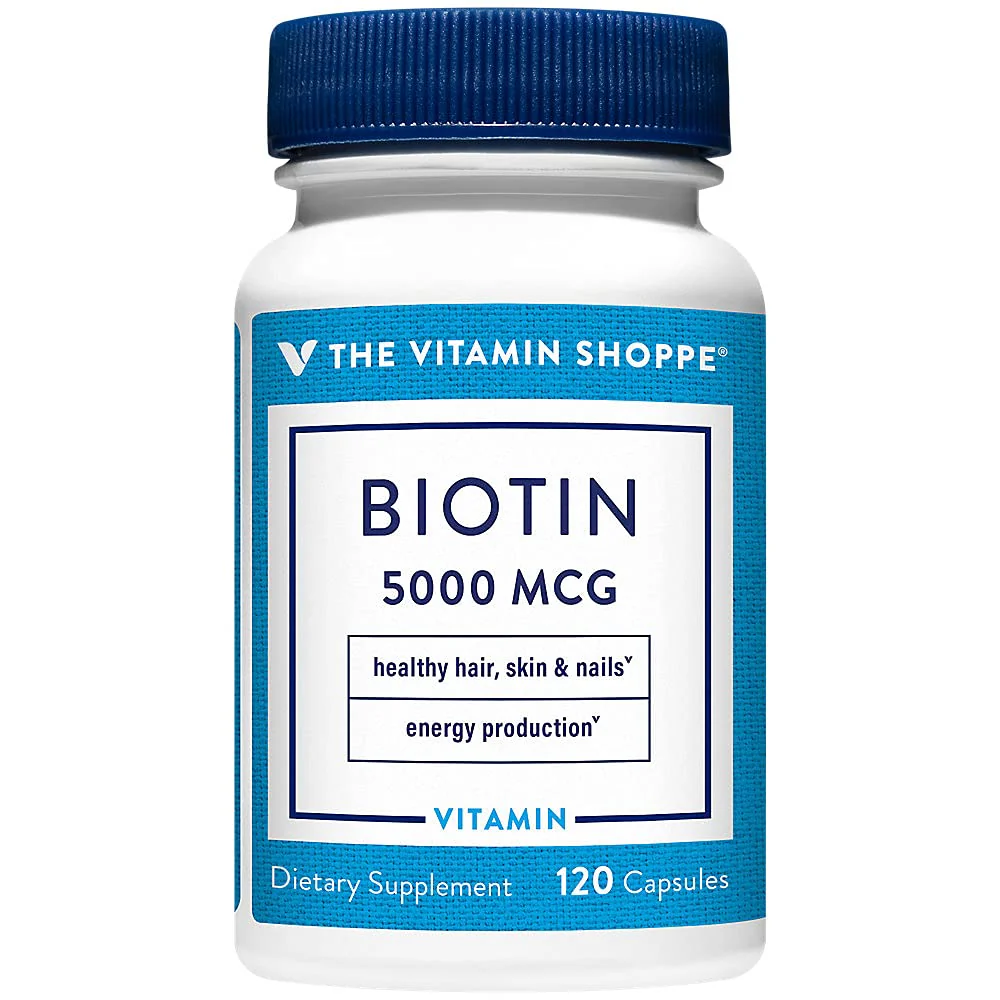 The Vitamin Shoppe Biotin 5,000MCG - Hair Growth, Skin Health & Nail Strength Support, High Potency B Vitamin (120 Capsules) - Image 2