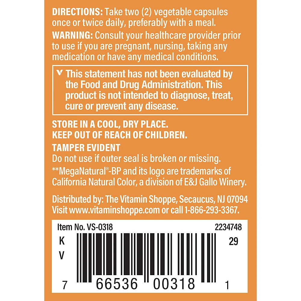 The Vitamin Shoppe Blood Pressure Support - Cardiovascular Health Formula | Heart-Healthy Nutrients | 60 Capsules | Circulatory - Image 2