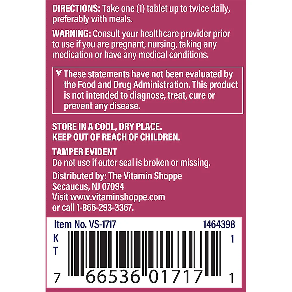 The Vitamin Shoppe Calcium D-Glucarate 250mg - Estrogen Metabolism & Detox | Women's Hormone Support | 60 Tablets | Cellular Health - Image 3