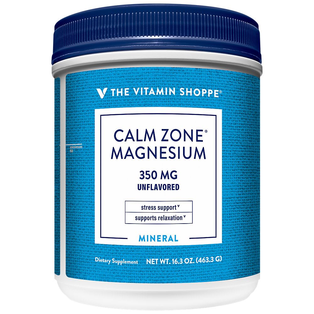 The Vitamin Shoppe Calm Zone Magnesium Mineral Powder, 325mg - Unflavored, Relaxation Drink for Muscles, Digestive & Bone Support – Natural Flavor for Calm & Regularity (16 Ounces Powder) - Image 2