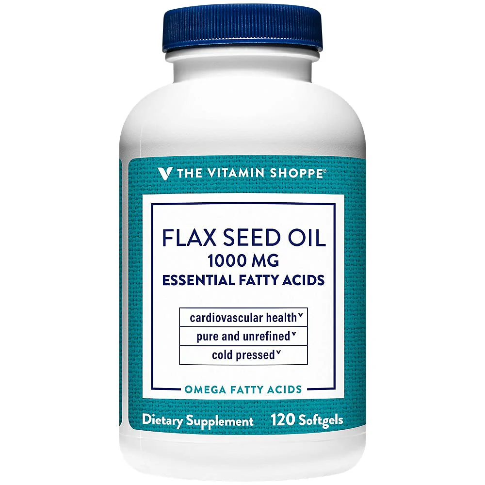 The Vitamin Shoppe Certified Organic Flax Seed Oil 1,000MG, (120 Softgels)
