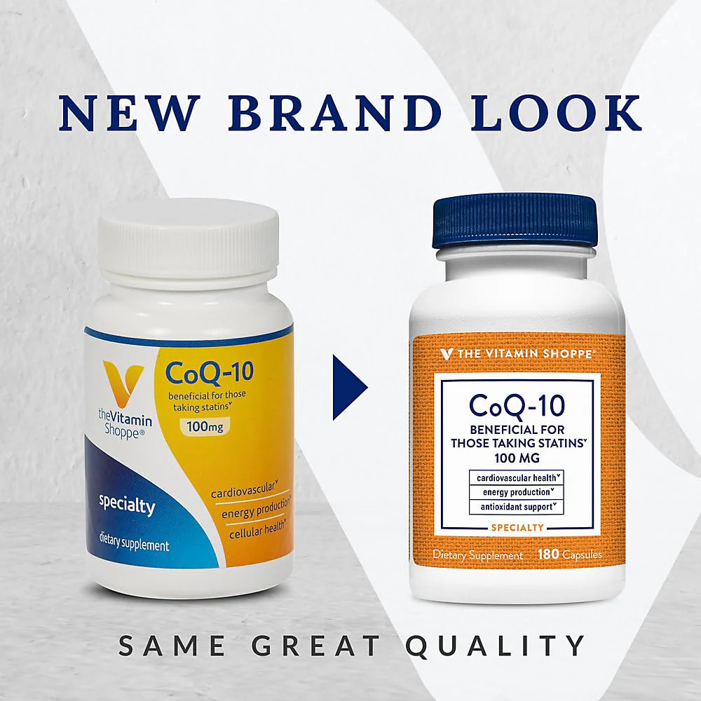 The Vitamin Shoppe CoQ-10 100mg - Beneficial for Those Taking Statins – Supports Heart & Cellular Health and Healthy Energy Production, Essential Antioxidant – Once Daily (180 Capsules) - Image 6