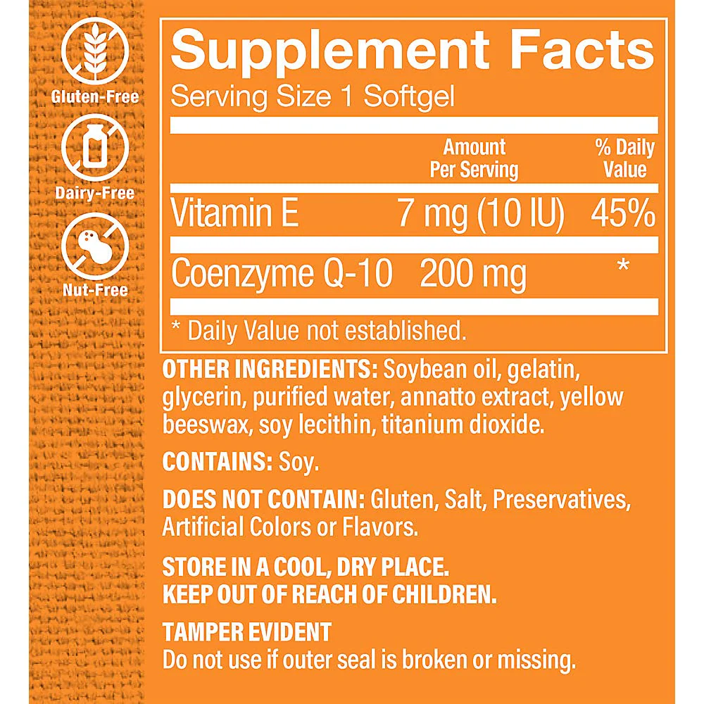 The Vitamin Shoppe CoQ-10 200mg Beneficial for Those Taking (60 Softgels) - Image 5
