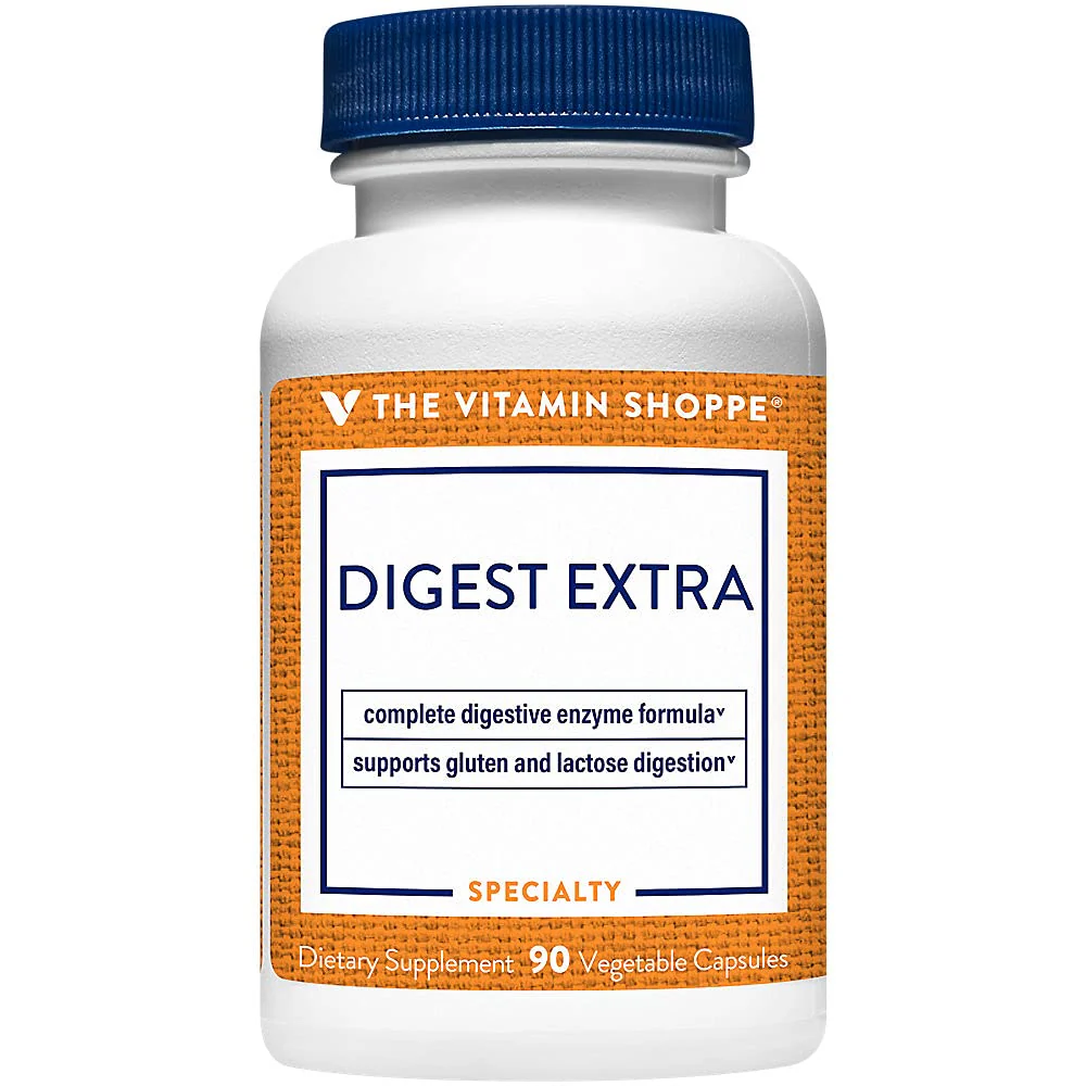 The Vitamin Shoppe Digest Extra Enzymes - Advanced Digestive Support | Gluten Dairy Protein Fat | 90 Vegetable Capsules | Comprehensive - Image 2