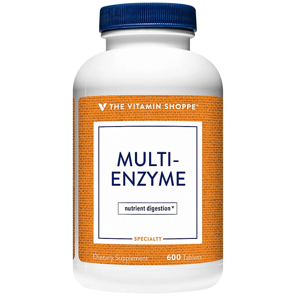 The Vitamin Shoppe Digestive Enzymes - Complete Multi-Enzyme Formula | Protein Fat Carb Digestion | 600 Tablets | Plant-Based - Image 2