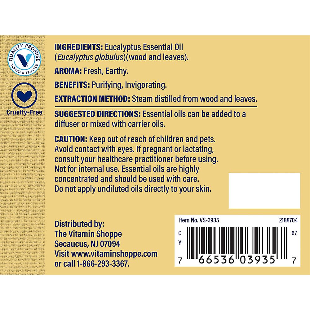 The Vitamin Shoppe Eucalyptus 100% Pure Essential Oil Purifying - Image 5