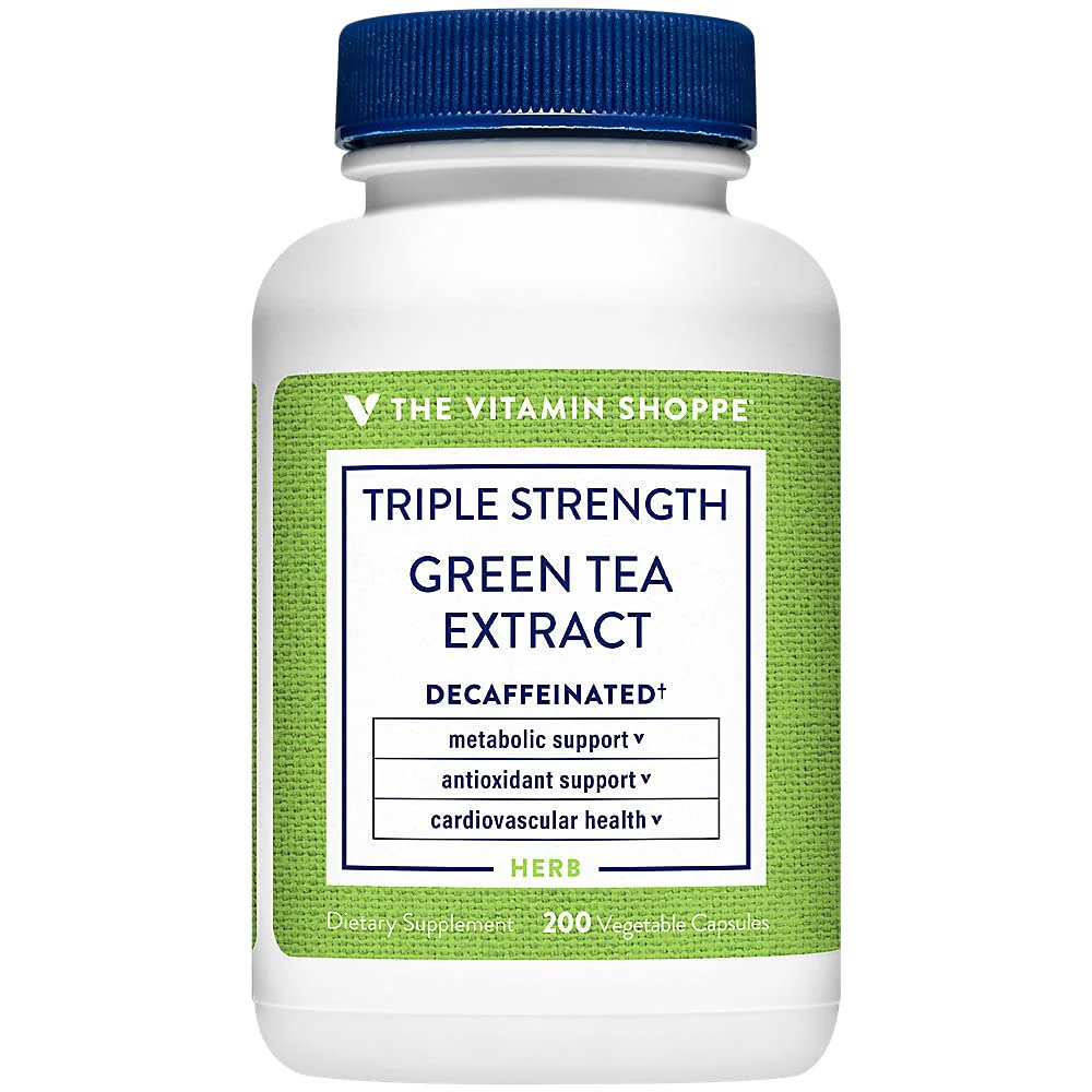 The Vitamin Shoppe Green Tea Extract 750mg - Fat Metabolism & Antioxidant | EGCG Polyphenols Decaf | 200 Veggie Caps | Triple Strength - Image 2