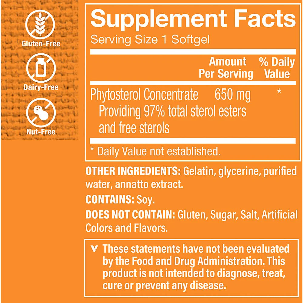 The Vitamin Shoppe Heart Choice® Plant Sterols, Supports Cardiovascular (60 Softgels) - Image 5
