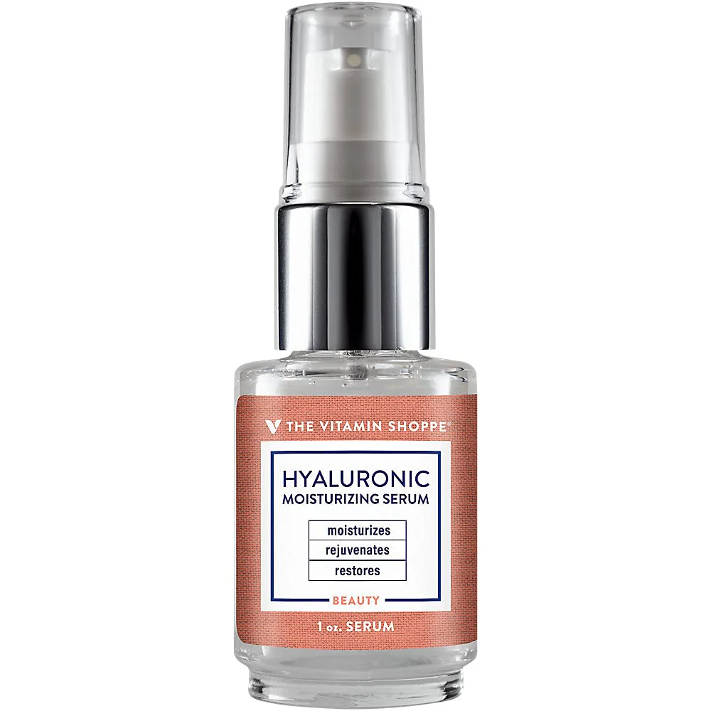 The Vitamin Shoppe Hyaluronic Acid Serum - Anti-Aging Hydration & Wrinkle Defense | Face Moisturizer | 1 oz Dropper Bottle | Paraben-Free