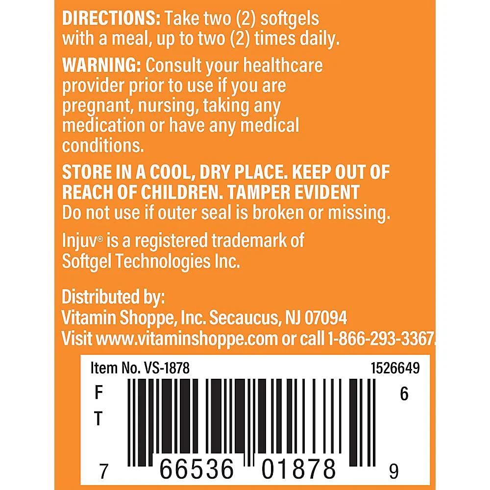The Vitamin Shoppe Injuv® Hyaluronic Acid 140MG (Rooster Comb (60 Softgels) - Image 5