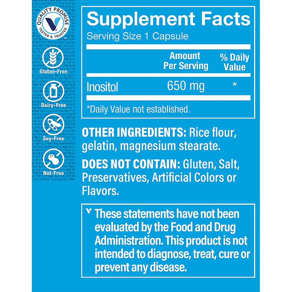 The Vitamin Shoppe Inositol 650MG, Supports Healthy Liver Cellular (300 Capsules) - Image 5