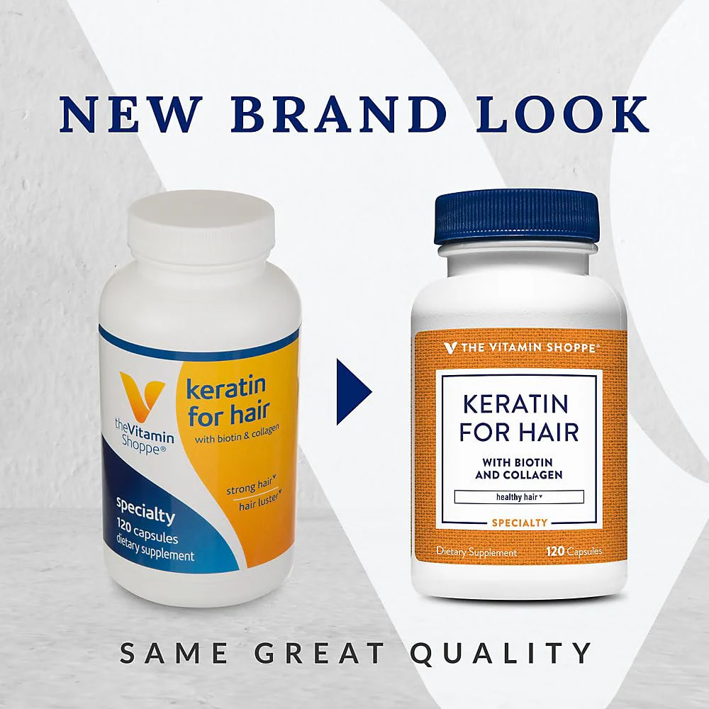 The Vitamin Shoppe Keratin for Hair with Biotin Collagen - Strong Healthy Hair | Hair Luster & Shine | 120 Capsules | Beauty - Image 6