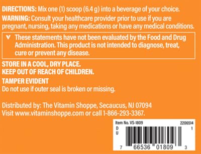 The Vitamin Shoppe L-Arginine Powder - Nitric Oxide & Cardiovascular Support | Free-Form Amino Acid | 8 oz | Pre-Workout Energy - Image 4