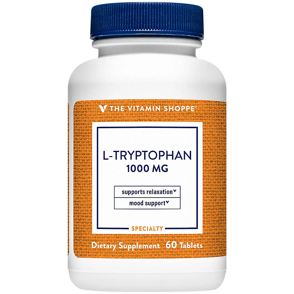 The Vitamin Shoppe L-Tryptophan 1,000MG, Supports Relaxation, Positive Mood (60 Tablets) - Image 2