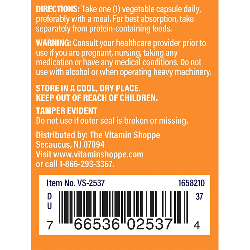 The Vitamin Shoppe L-Tryptophan 500MG, Supports Relaxation, Positive Mood & Sleep (60 Veggie Capsules) - Image 4
