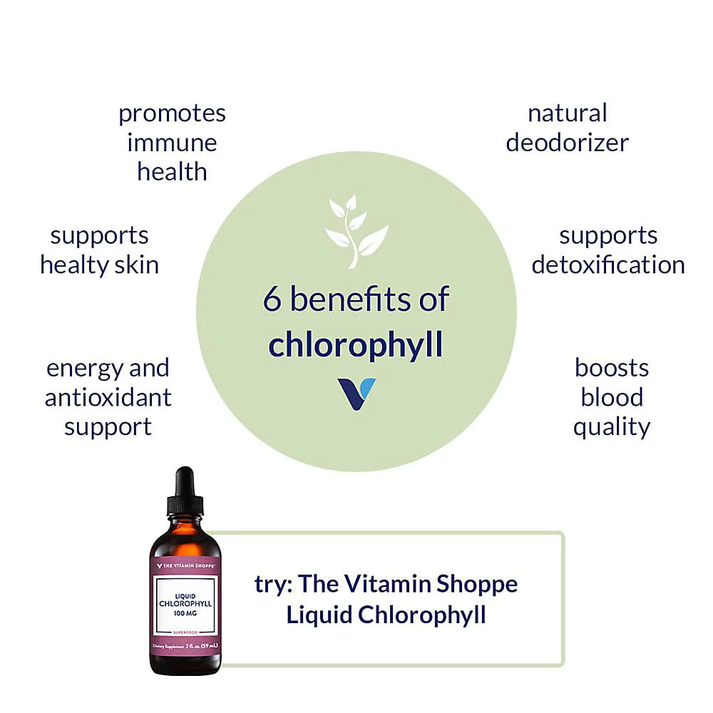 The Vitamin Shoppe Liquid Chlorophyll 100mg Green Superfood That - Image 4