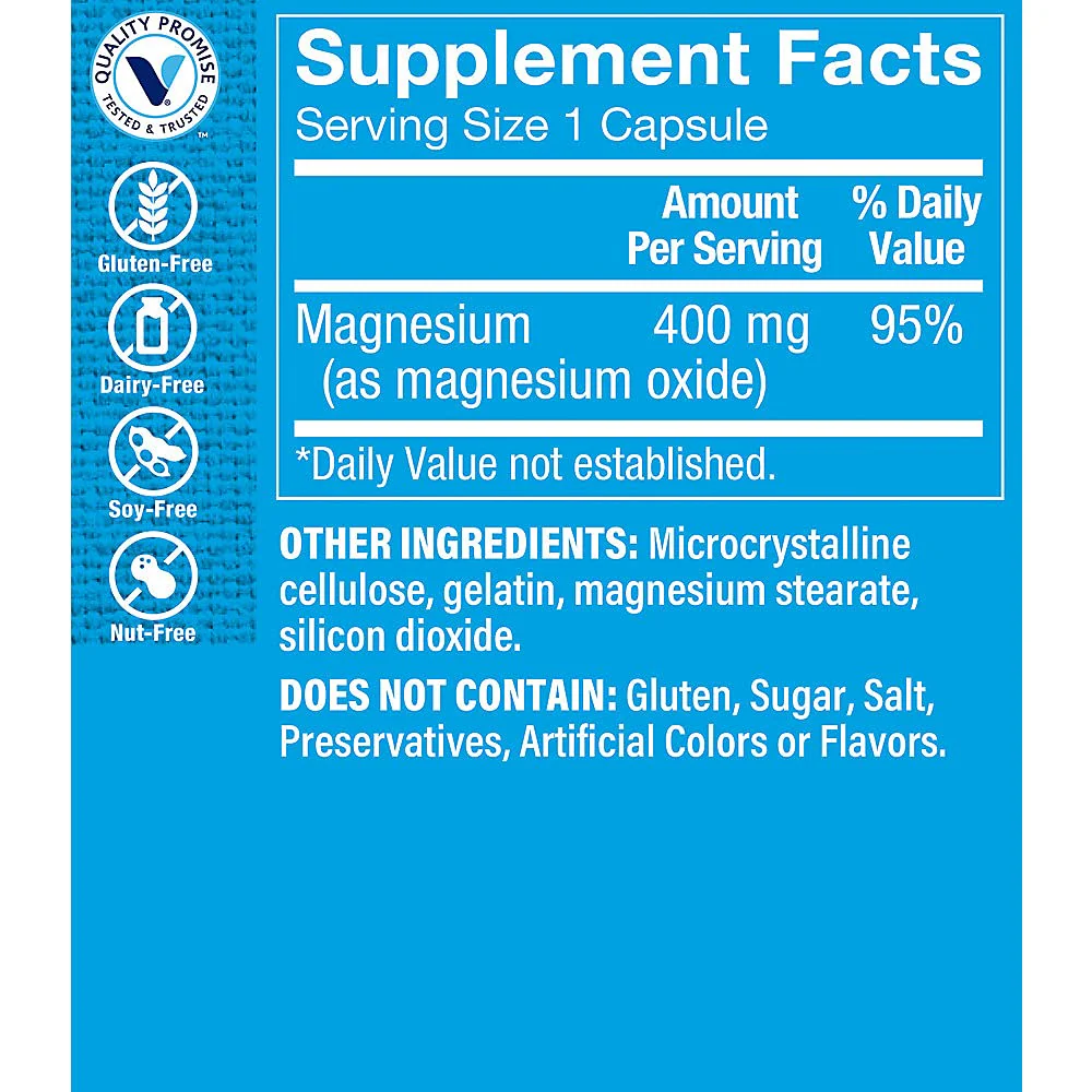 The Vitamin Shoppe Magnesium 400MG - Muscle Relaxation, Bone Health & Energy Production Support, Daily Mineral (200 Capsules) - Image 7