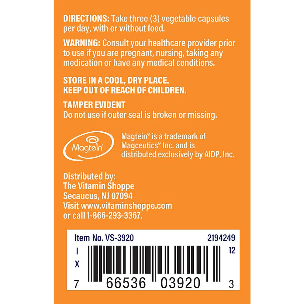 The Vitamin Shoppe Magnesium - Muscle Relaxation, Bone Health & Energy Production Support, Daily Mineral (90 Vegetable Capsules) - Image 4