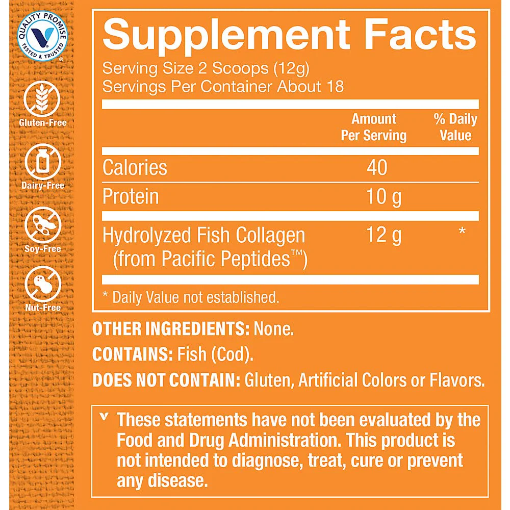 The Vitamin Shoppe Marine Collagen Powder a Hair, Skin, & Nail Support a Unflavored (7.62 oz./18 Servings) - Image 4
