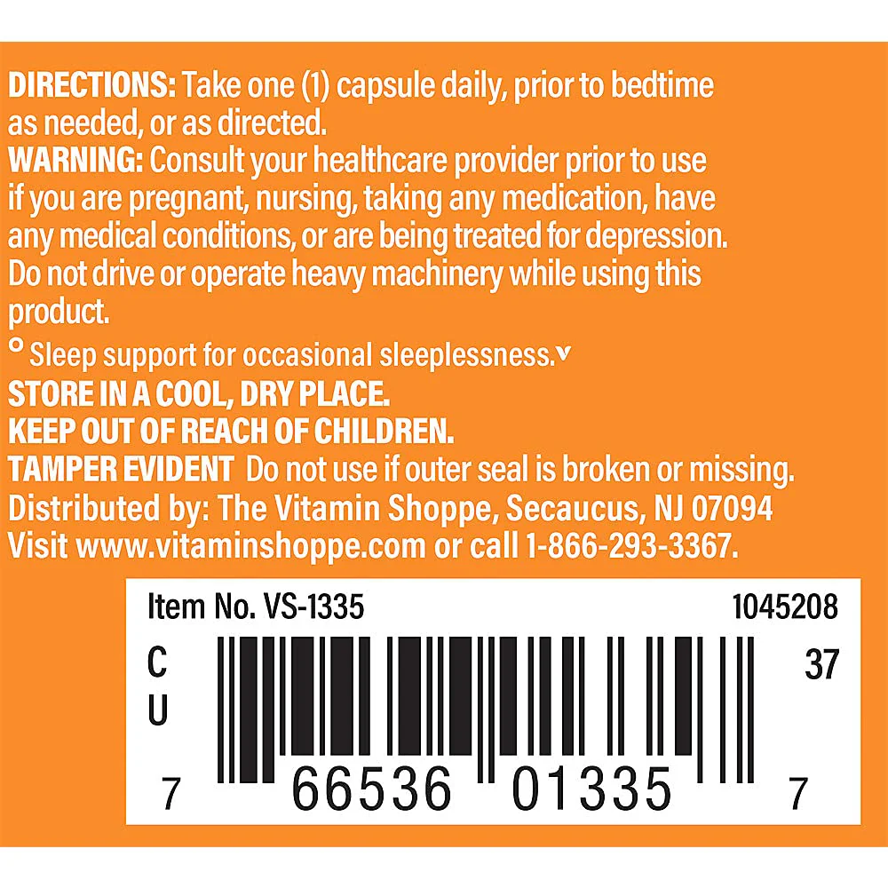 The Vitamin Shoppe Melatonin 60 Capsules - Image 4