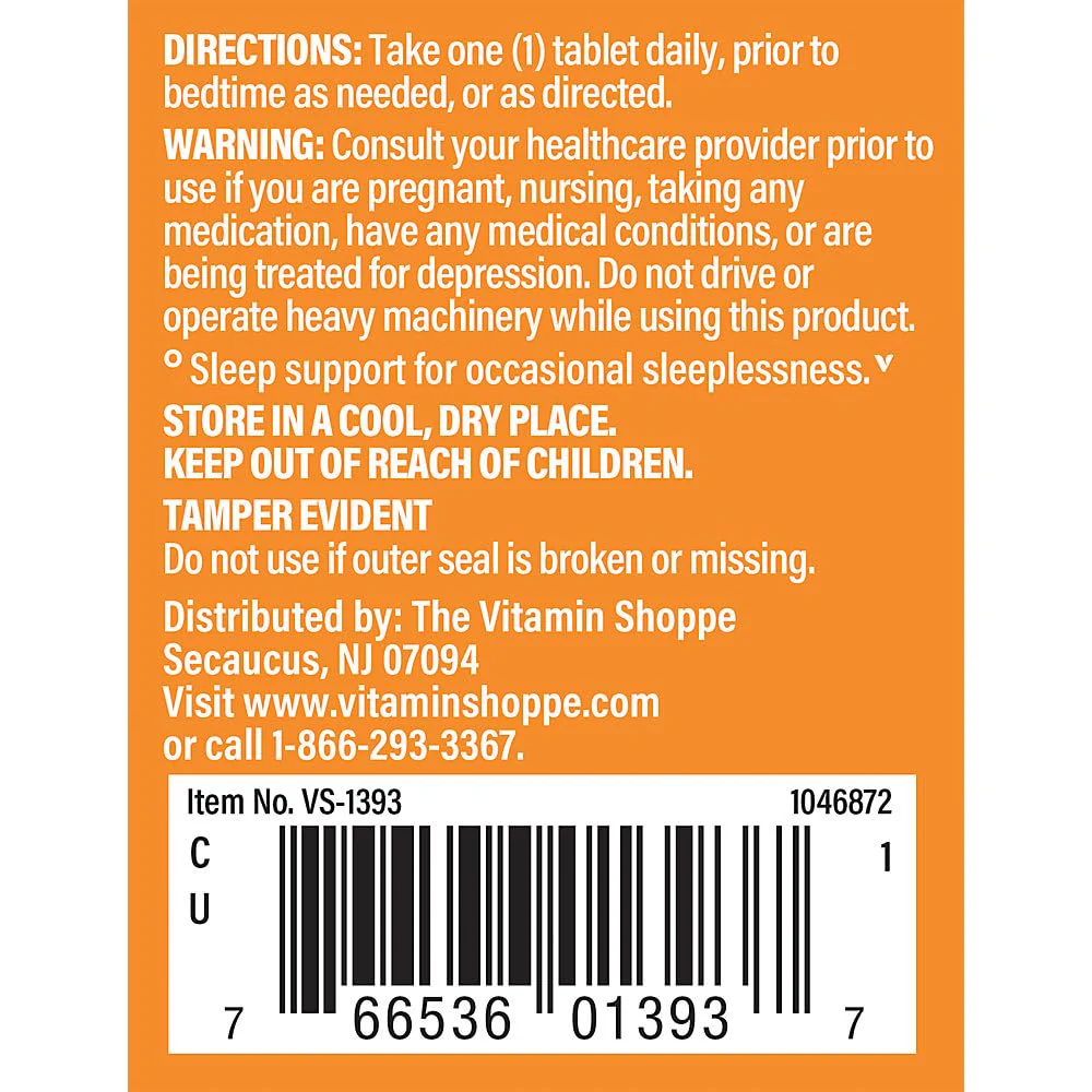 The Vitamin Shoppe Melatonin - Sleep Support, Restful Sleep & Healthy Sleep Cycle, Natural Sleep Aid (120 Tablets) - Image 4
