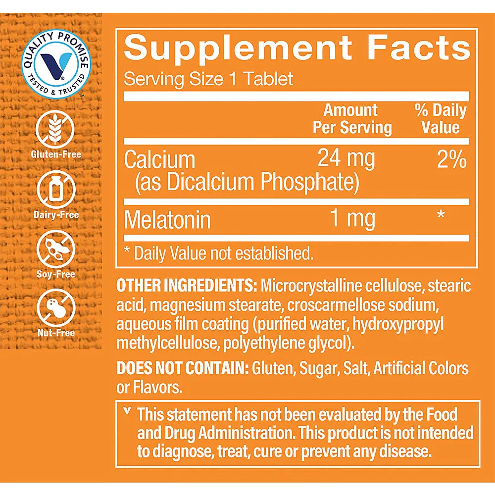 The Vitamin Shoppe Melatonin - Sleep Support, Restful Sleep & Healthy Sleep Cycle, Natural Sleep Aid (120 Tablets) - Image 5