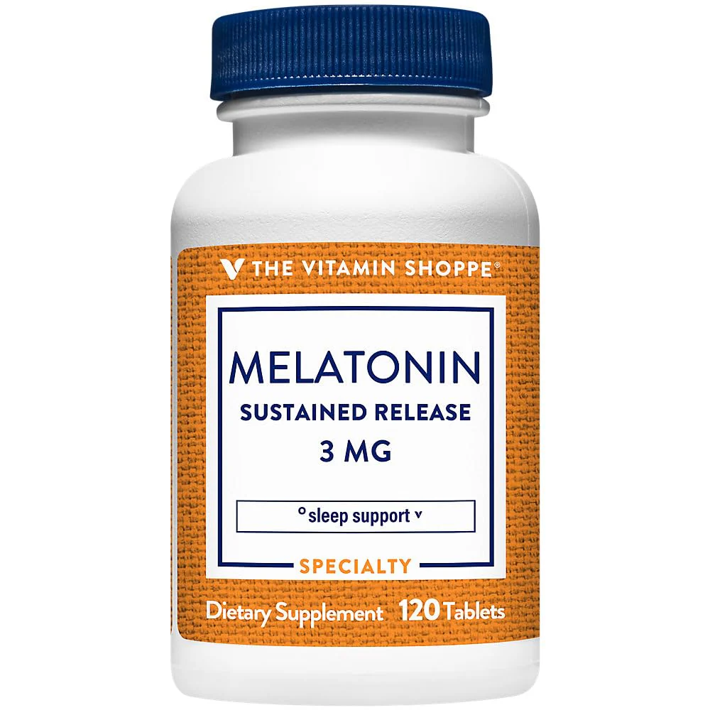 The Vitamin Shoppe Melatonin - Sleep Support, Restful Sleep & Healthy Sleep Cycle, Natural Sleep Aid (120 Tablets)