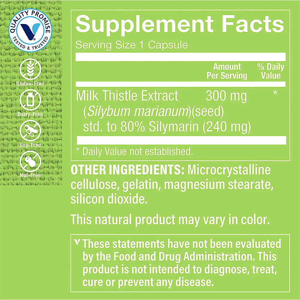 The Vitamin Shoppe Milk Thistle 300 MG - Liver Health Support, Detoxification & Antioxidant Protection (100 Capsules) - Image 5