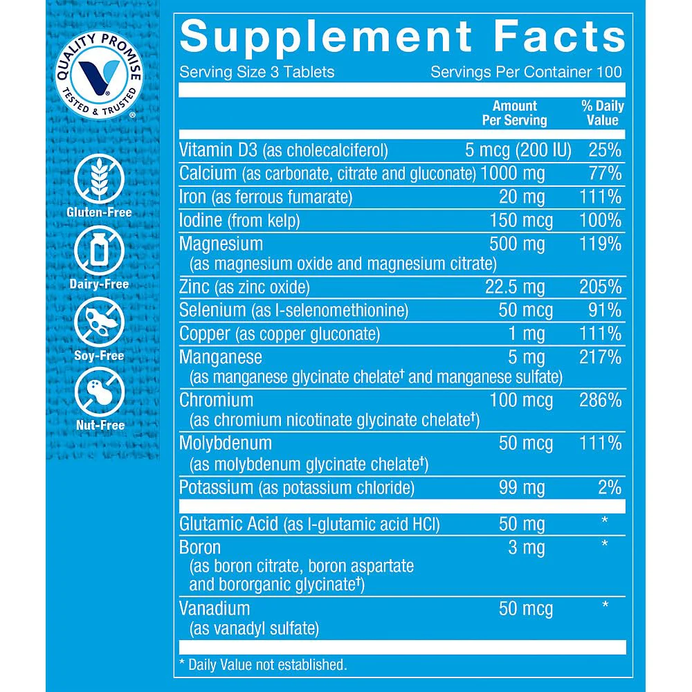 The Vitamin Shoppe Multi Minerals with Boron & Vitamin D, Formulated with Trace Minerals, Supports Healthy Bones (300 Tablets) - Image 5