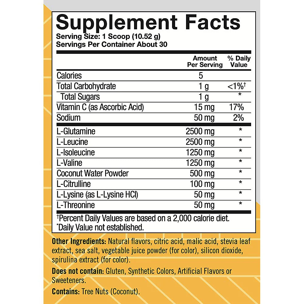 The Vitamin Shoppe Natural Recovery Powder - 7.7g of Amino Acids - Mixed Berry (11.1 oz./30 Servings) - Image 4